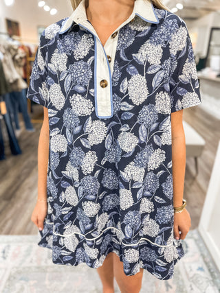 Hydrangea Hill Puff Sleeve MINI Dress