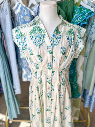 Cream Lovely Little Petals Midi Dress