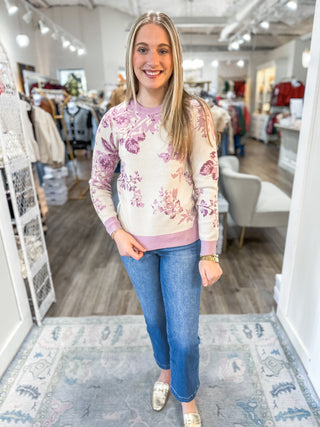 Lavender Garden Grace Long Sleeve Sweater