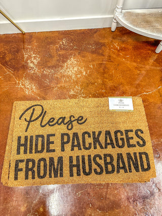 Hide The Packages Coir Doormat