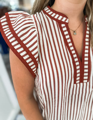 Rust Harbor Chic Flutter Sleeve Top