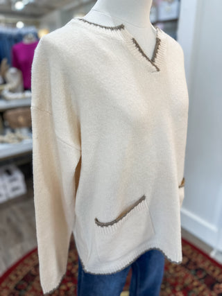 Oatmeal Frosted Edge Sweater