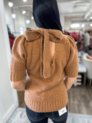 Macchiato Bow Cozy Knit Sweater