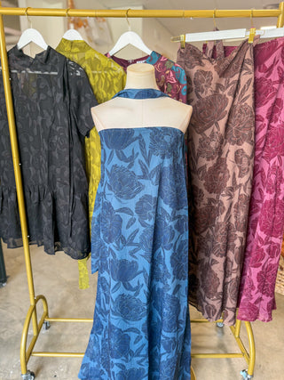 Navy Blooms Maxi Dress