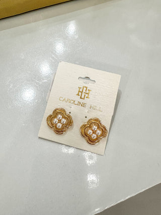 Gold Cordelia Pearl Clover Earring