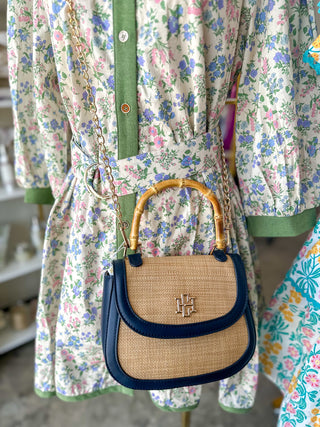 Natural Navy Jessica Handbag | Caroline Hill