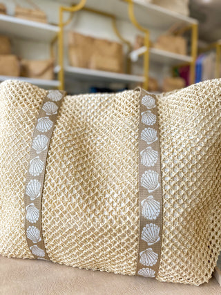 Tan Shelly Beach Tote