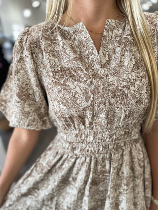 Mocha Briarwood Toile Maxi Dress