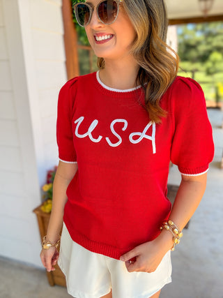 The Red Freedom & Fun Knit Sweater Top