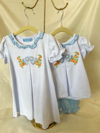 Pumpkin Embroidery Bloomer Set
