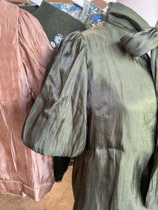 Olive Scarlett Satin Bow Top