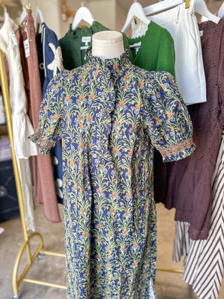 Navy Evening In Bloom Maxi Dress