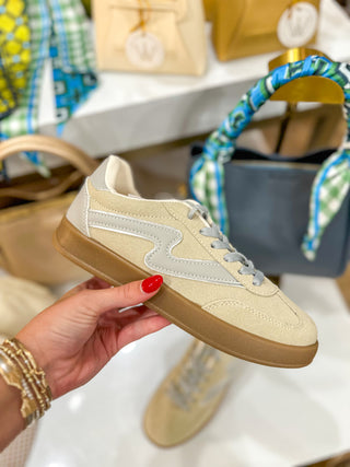 Beige & Blue Grey Deer-11 Sneakers