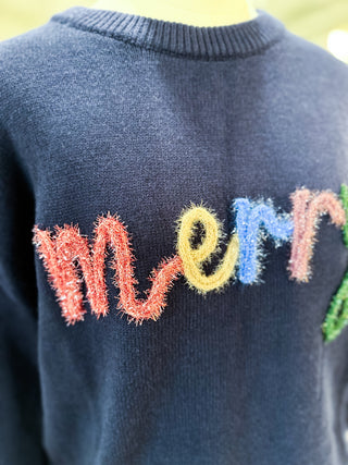 The Navy Rainbow Merry Knit Sweater