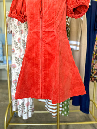 Brick Autumn Ember Zip Mini Dress
