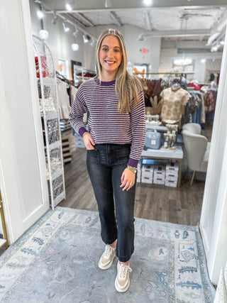 Purple Waverly Stripe Pullover