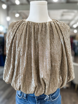 Taupe Shimmer the Night Away Bubble Top