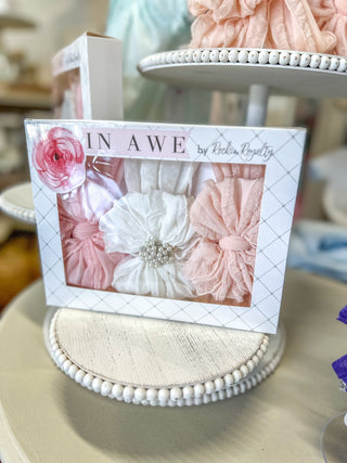 Frilly Frou Pearl Bow Headband Gift Set