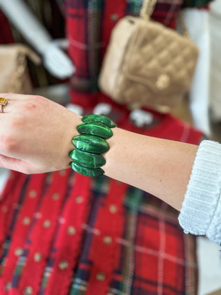 Light Green Acrylic 1.25" Stretch Bracelet