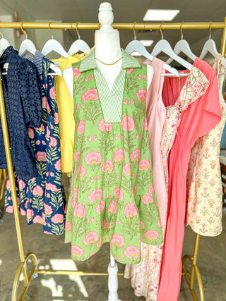 Matcha Sweet Afternoon Floral Mini Dress