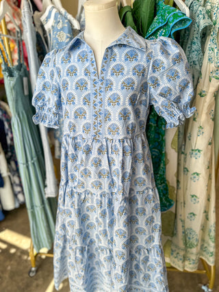 Blue Molly Sunshower Flora Midi Dress