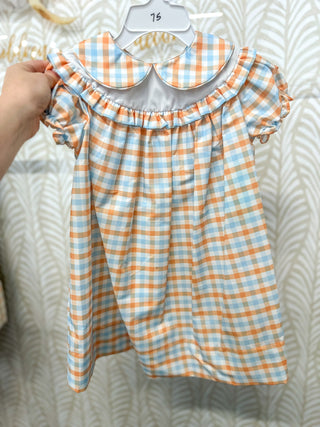 Orange & Sky Blue Charm Girl Dress