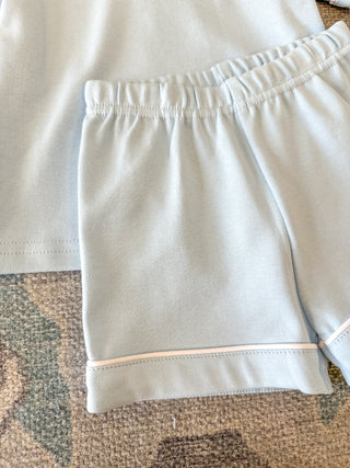 Light Blue Piping Collar Set
