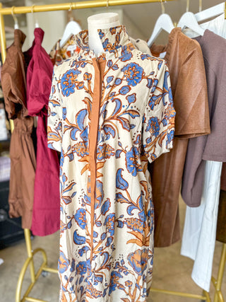 Ecru Harvest Floral Maxi Dress
