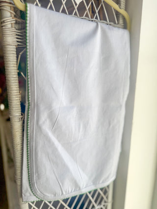 Green Picot Trim Receiving Blanket