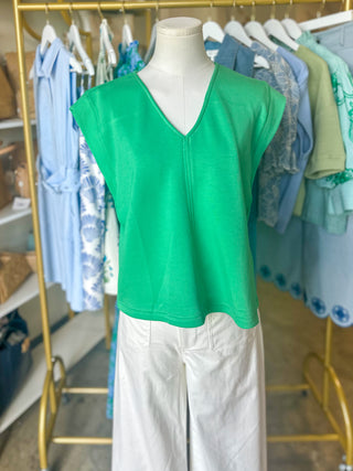 Green Elevated Basic Short Sleeve Top