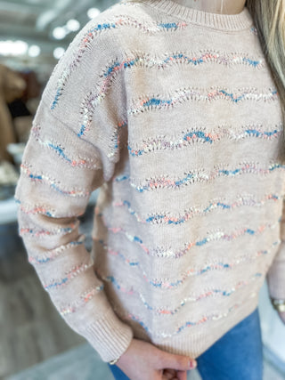 Blush Confetti Cloud Long Sleeve Sweater
