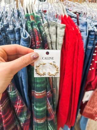 Gold & Pearl Geometric 1.5" Earring