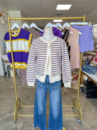 The Gameday Stripe Tank & Cardigan Set