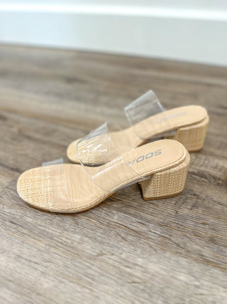 Clara Classy & Clear Raffia Heels