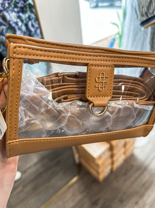 Coco Clear View Leather Clutch/Crossbody - Stadium Approved