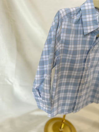 Blue Plaid Button Down Shirt