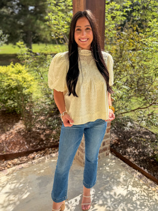 Cream Vintage Eyelet Top