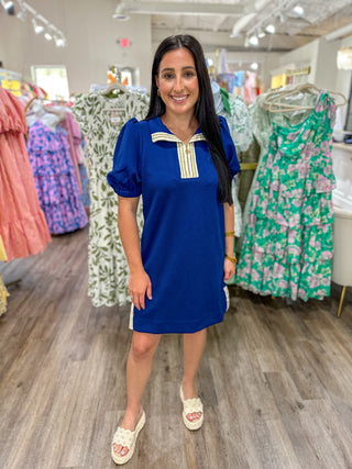 Navy Andie Half Zip Mini Dress