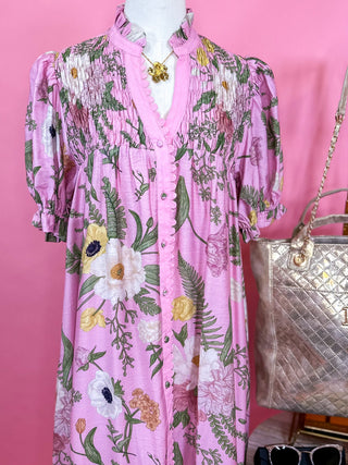 Light Pink Dreaming of Florals Maxi Dress