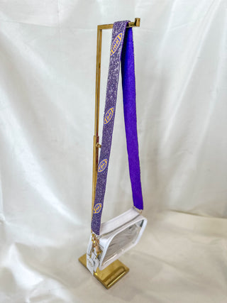 Purple & Gold Gameday Crystal Bag Strap