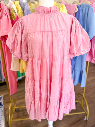 Pink Twirl Around Town Mini Dress