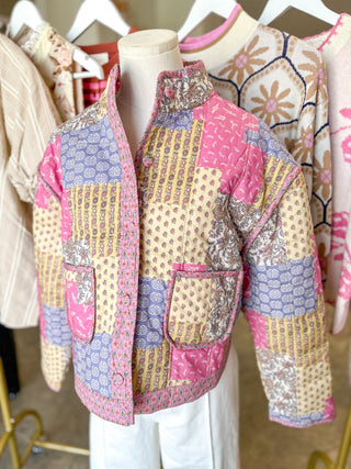 Vintage Bloom Patchwork Quilted Jacket