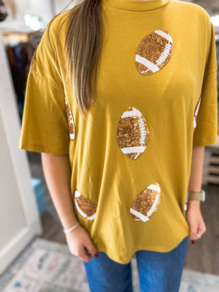 Gold Dazzling Football Top
