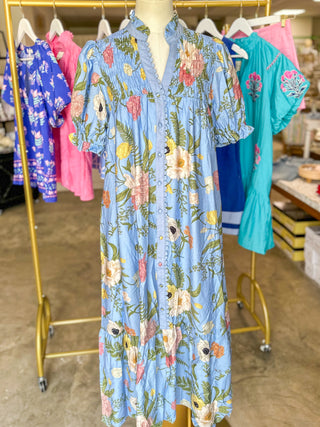 Periwinkle Blue Dreaming of Florals Maxi Dress