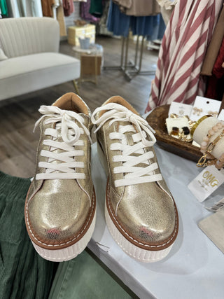 Marcelle Dressed to the Nines Gold Metallic Platform Sneaker