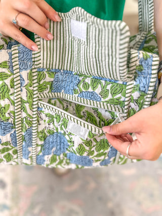 Charleston Blues Large Quilted Duffle Bag