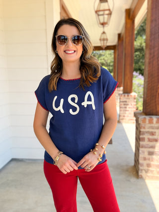 The Navy USA Dreaming Knit Sweater Top