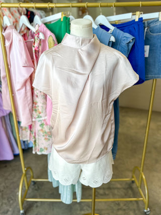 Champagne Timeless Touch Satin Top