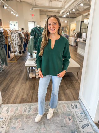 Hunter Green Chic & Elegant Sweater