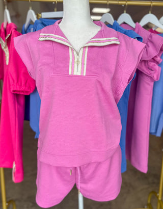 Lilac Porter Shorts Set